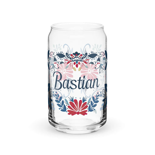 Bastian Exclusive Name Art Piece Can-Shaped Glass Home Office Work Mexican Spanish Pride Gift Cup One-Of-A-Kind Calligraphy Glass | B28 Mexicada 16 oz