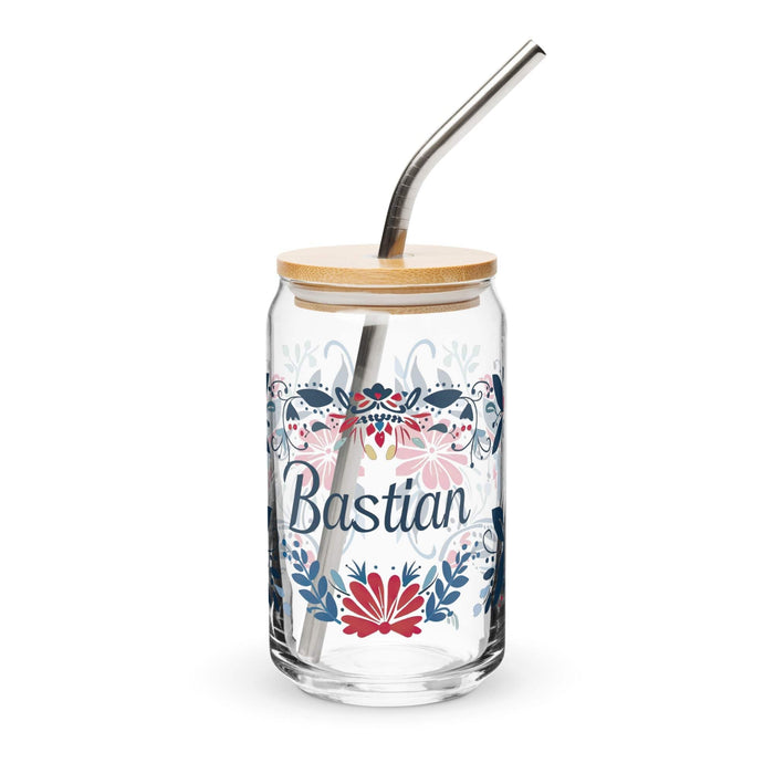 Bastian Exclusive Name Art Piece Can-Shaped Glass Home Office Work Mexican Spanish Pride Gift Cup One-Of-A-Kind Calligraphy Glass | B28 Mexicada 16 oz With Lid & Straw