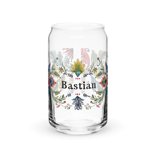 Bastian Exclusive Name Art Piece Can-Shaped Glass Home Office Work Mexican Spanish Pride Gift Cup One-Of-A-Kind Calligraphy Glass | B29 Mexicada 16 oz