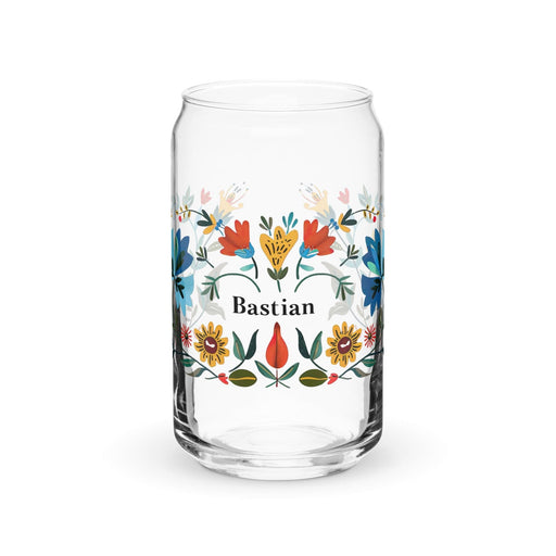 Bastian Exclusive Name Art Piece Can-Shaped Glass Home Office Work Mexican Spanish Pride Gift Cup One-Of-A-Kind Calligraphy Glass | B30 Mexicada 16 oz