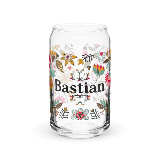 Bastian Exclusive Name Art Piece Can-Shaped Glass Home Office Work Mexican Spanish Pride Gift Cup One-Of-A-Kind Calligraphy Glass | B5 Mexicada 16 oz