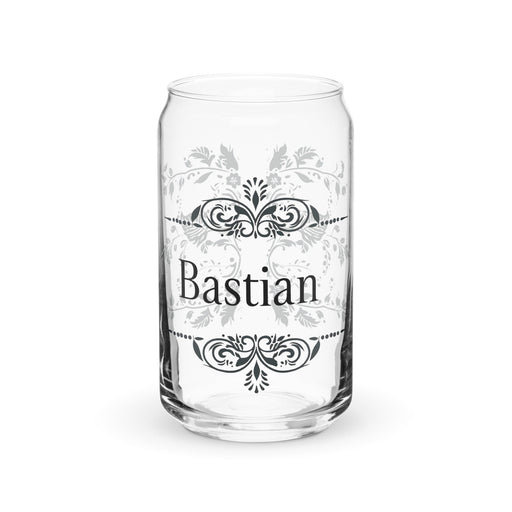 Bastian Exclusive Name Art Piece Can - Shaped Glass Home Office Work Mexican Spanish Pride Gift Cup One - Of - A - Kind Calligraphy Glass | B6 - Mexicada