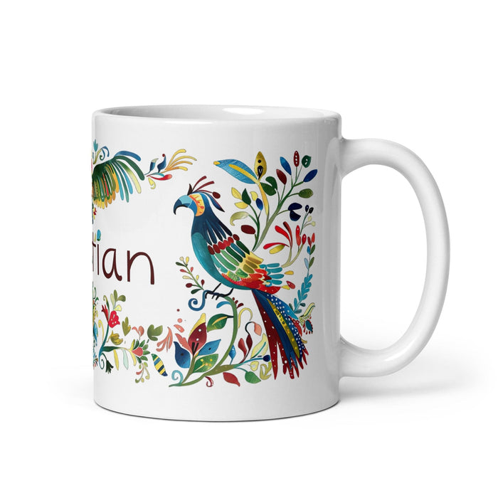 Bastian Exclusive Name Art Piece Home Office Work Coffee Mug Mexican Spanish Pride Gift Cup One-Of-A-Kind Calligraphy White Glossy Mug | B10 Mexicada 11 oz