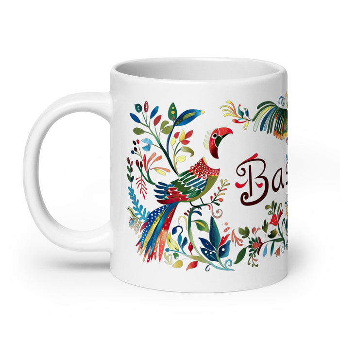 Bastian Exclusive Name Art Piece Home Office Work Coffee Mug Mexican Spanish Pride Gift Cup One-Of-A-Kind Calligraphy White Glossy Mug | B10 Mexicada