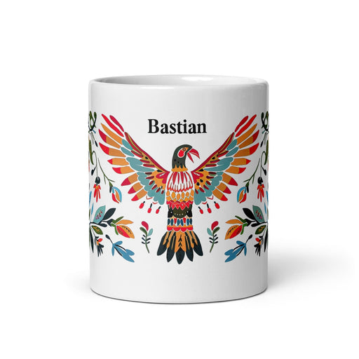 Bastian Exclusive Name Art Piece Home Office Work Coffee Mug Mexican Spanish Pride Gift Cup One-Of-A-Kind Calligraphy White Glossy Mug | B11 Mexicada