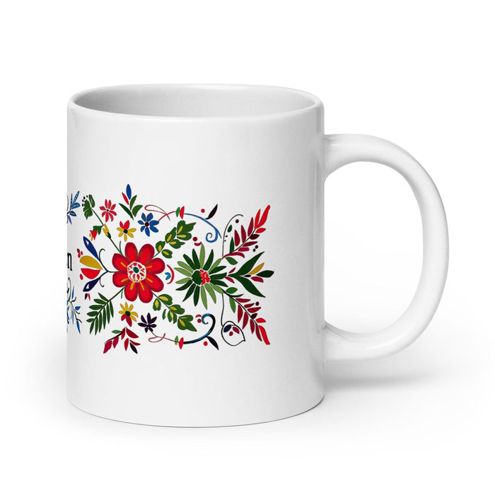 Bastian Exclusive Name Art Piece Home Office Work Coffee Mug Mexican Spanish Pride Gift Cup One-Of-A-Kind Calligraphy White Glossy Mug | B12 Mexicada 20 oz