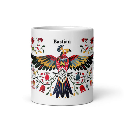 Bastian Exclusive Name Art Piece Home Office Work Coffee Mug Mexican Spanish Pride Gift Cup One-Of-A-Kind Calligraphy White Glossy Mug | B17 Mexicada