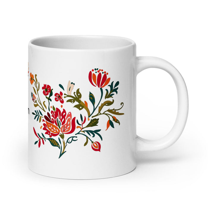 Bastian Exclusive Name Art Piece Home Office Work Coffee Mug Mexican Spanish Pride Gift Cup One-Of-A-Kind Calligraphy White Glossy Mug | B18 Mexicada 20 oz