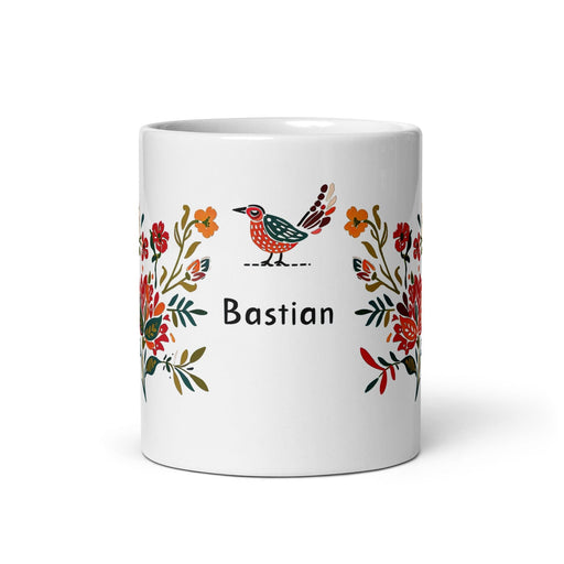 Bastian Exclusive Name Art Piece Home Office Work Coffee Mug Mexican Spanish Pride Gift Cup One-Of-A-Kind Calligraphy White Glossy Mug | B18 Mexicada