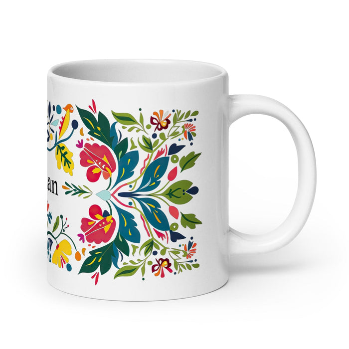 Bastian Exclusive Name Art Piece Home Office Work Coffee Mug Mexican Spanish Pride Gift Cup One-Of-A-Kind Calligraphy White Glossy Mug | B19 Mexicada 20 oz