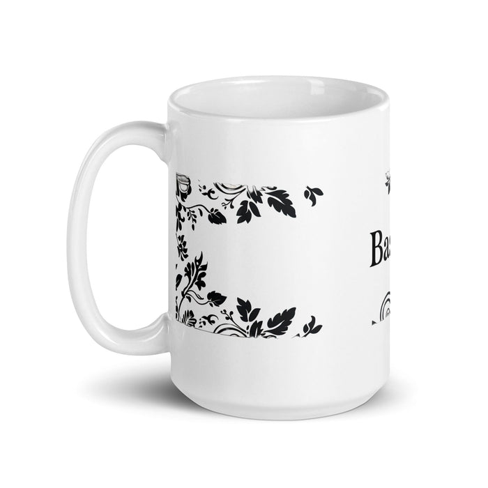 Bastian Exclusive Name Art Piece Home Office Work Coffee Mug Mexican Spanish Pride Gift Cup One-Of-A-Kind Calligraphy White Glossy Mug | B2 Mexicada