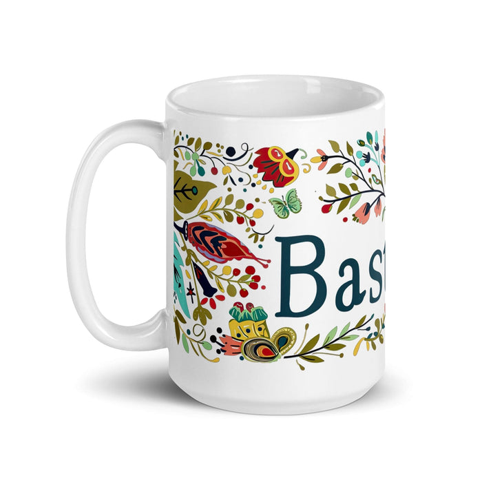 Bastian Exclusive Name Art Piece Home Office Work Coffee Mug Mexican Spanish Pride Gift Cup One-Of-A-Kind Calligraphy White Glossy Mug | B20 Mexicada