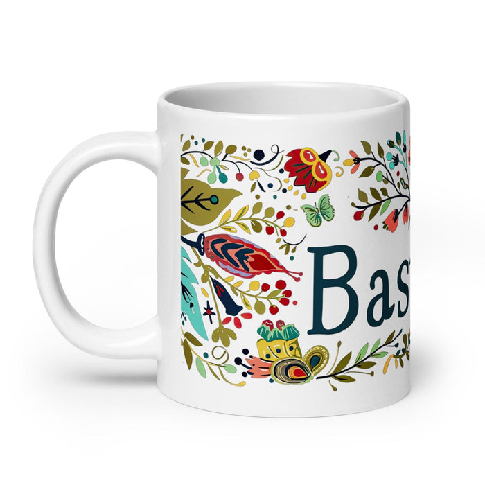 Bastian Exclusive Name Art Piece Home Office Work Coffee Mug Mexican Spanish Pride Gift Cup One-Of-A-Kind Calligraphy White Glossy Mug | B20 Mexicada