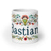 Bastian Exclusive Name Art Piece Home Office Work Coffee Mug Mexican Spanish Pride Gift Cup One-Of-A-Kind Calligraphy White Glossy Mug | B20 Mexicada