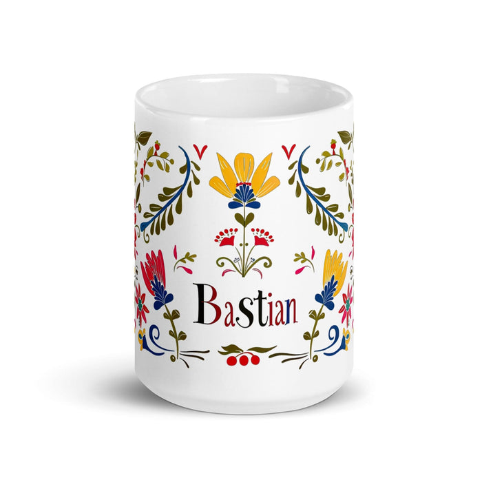 Bastian Exclusive Name Art Piece Home Office Work Coffee Mug Mexican Spanish Pride Gift Cup One-Of-A-Kind Calligraphy White Glossy Mug | B21 Mexicada