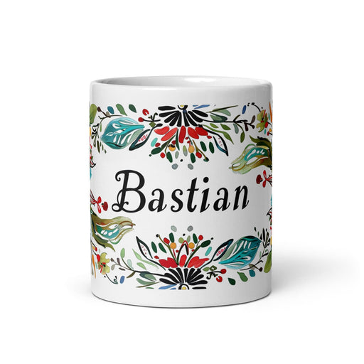 Bastian Exclusive Name Art Piece Home Office Work Coffee Mug Mexican Spanish Pride Gift Cup One-Of-A-Kind Calligraphy White Glossy Mug | B24 Mexicada