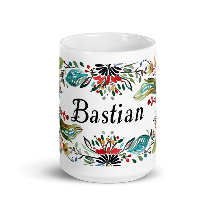 Bastian Exclusive Name Art Piece Home Office Work Coffee Mug Mexican Spanish Pride Gift Cup One-Of-A-Kind Calligraphy White Glossy Mug | B24 Mexicada