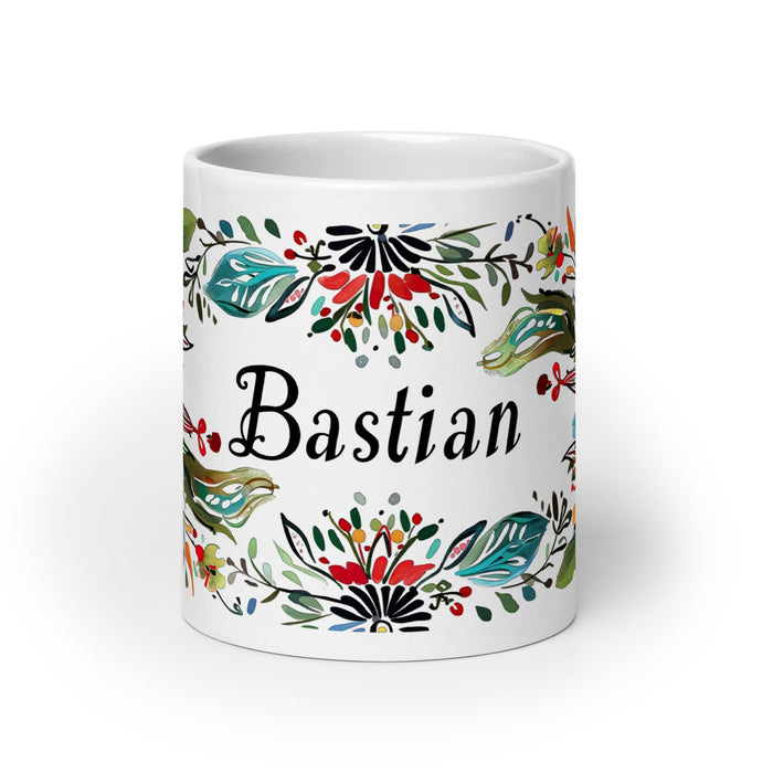 Bastian Exclusive Name Art Piece Home Office Work Coffee Mug Mexican Spanish Pride Gift Cup One-Of-A-Kind Calligraphy White Glossy Mug | B24 Mexicada