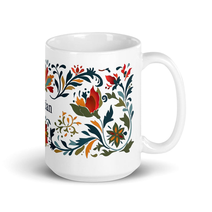 Bastian Exclusive Name Art Piece Home Office Work Coffee Mug Mexican Spanish Pride Gift Cup One-Of-A-Kind Calligraphy White Glossy Mug | B25 Mexicada 15 oz