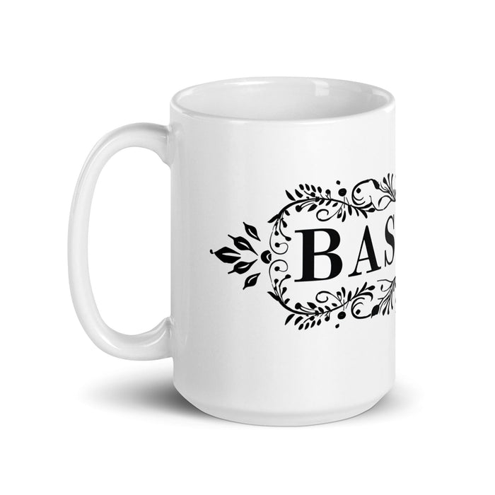 Bastian Exclusive Name Art Piece Home Office Work Coffee Mug Mexican Spanish Pride Gift Cup One-Of-A-Kind Calligraphy White Glossy Mug | B27 Mexicada