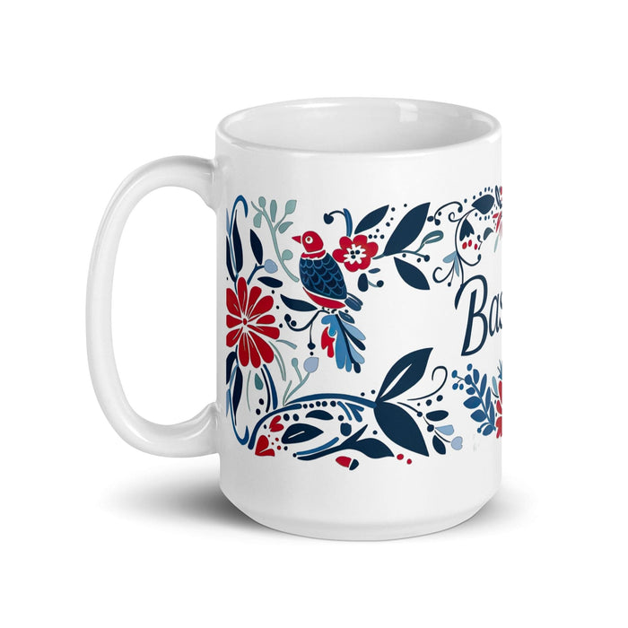 Bastian Exclusive Name Art Piece Home Office Work Coffee Mug Mexican Spanish Pride Gift Cup One-Of-A-Kind Calligraphy White Glossy Mug | B28 Mexicada