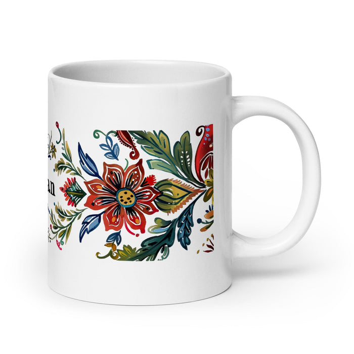 Bastian Exclusive Name Art Piece Home Office Work Coffee Mug Mexican Spanish Pride Gift Cup One-Of-A-Kind Calligraphy White Glossy Mug | B29 Mexicada 20 oz