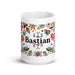 Bastian Exclusive Name Art Piece Home Office Work Coffee Mug Mexican Spanish Pride Gift Cup One-Of-A-Kind Calligraphy White Glossy Mug | B5 Mexicada