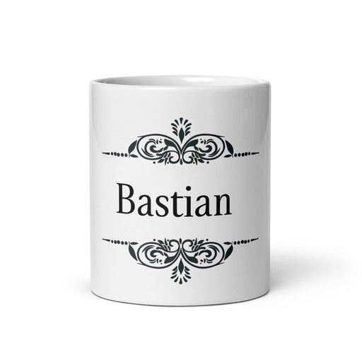 Bastian Exclusive Name Art Piece Home Office Work Coffee Mug Mexican Spanish Pride Gift Cup One-Of-A-Kind Calligraphy White Glossy Mug | B6 Mexicada