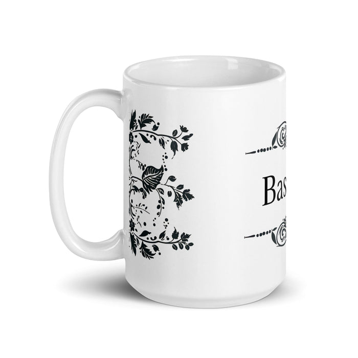 Bastian Exclusive Name Art Piece Home Office Work Coffee Mug Mexican Spanish Pride Gift Cup One-Of-A-Kind Calligraphy White Glossy Mug | B6 Mexicada