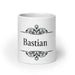 Bastian Exclusive Name Art Piece Home Office Work Coffee Mug Mexican Spanish Pride Gift Cup One-Of-A-Kind Calligraphy White Glossy Mug | B6 Mexicada