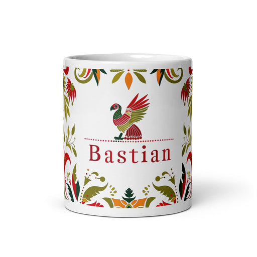 Bastian Exclusive Name Art Piece Home Office Work Coffee Mug Mexican Spanish Pride Gift Cup One-Of-A-Kind Calligraphy White Glossy Mug | B8 Mexicada