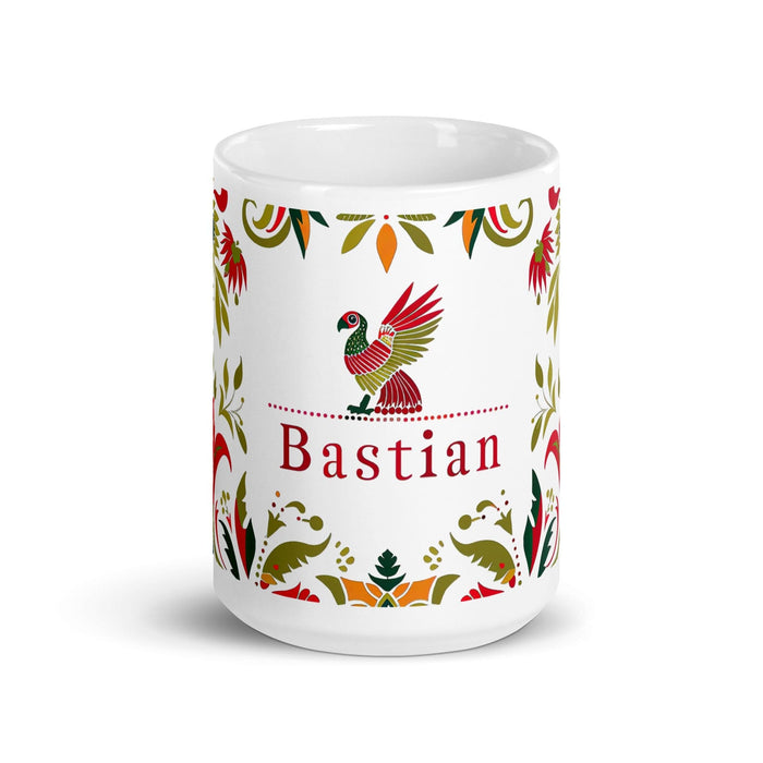 Bastian Exclusive Name Art Piece Home Office Work Coffee Mug Mexican Spanish Pride Gift Cup One-Of-A-Kind Calligraphy White Glossy Mug | B8 Mexicada