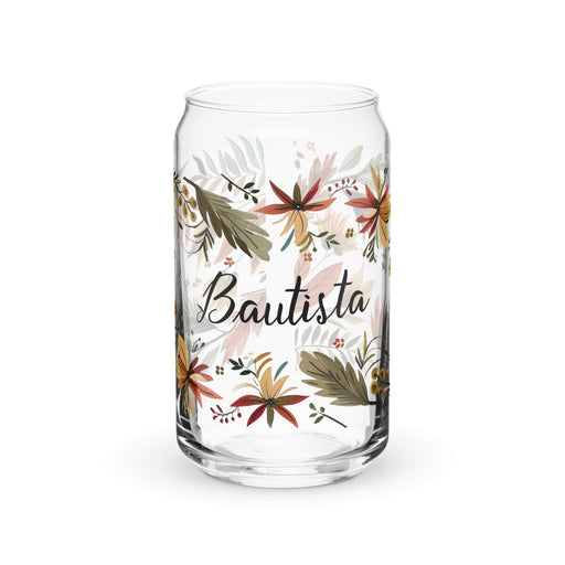 Bautista Exclusive Name Art Piece Can-Shaped Glass Home Office Work Mexican Spanish Pride Gift Cup One-Of-A-Kind Calligraphy Glass | B11 Mexicada 16 oz