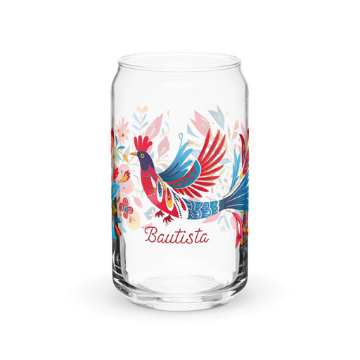 Bautista Exclusive Name Art Piece Can - Shaped Glass Home Office Work Mexican Spanish Pride Gift Cup One - Of - A - Kind Calligraphy Glass | B17 - Mexicada