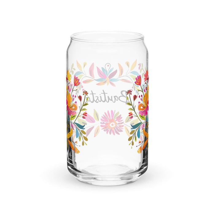 Bautista Exclusive Name Art Piece Can - Shaped Glass Home Office Work Mexican Spanish Pride Gift Cup One - Of - A - Kind Calligraphy Glass | B21 - Mexicada