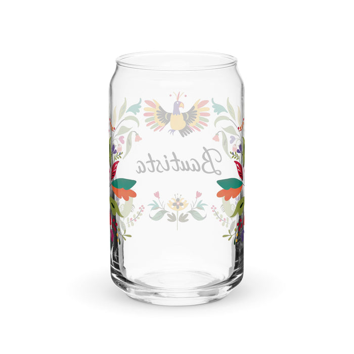 Bautista Exclusive Name Art Piece Can - Shaped Glass Home Office Work Mexican Spanish Pride Gift Cup One - Of - A - Kind Calligraphy Glass | B23 - Mexicada