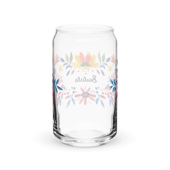 Bautista Exclusive Name Art Piece Can-Shaped Glass Home Office Work Mexican Spanish Pride Gift Cup One-Of-A-Kind Calligraphy Glass | B3 Mexicada