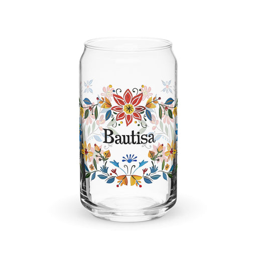 Bautista Exclusive Name Art Piece Can-Shaped Glass Home Office Work Mexican Spanish Pride Gift Cup One-Of-A-Kind Calligraphy Glass | B7 Mexicada 16 oz (No Lid No Straw)