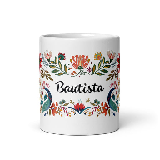 Bautista Exclusive Name Art Piece Home Office Work Coffee Mug Mexican Spanish Pride Gift Cup One-Of-A-Kind Calligraphy White Glossy Mug | B12 Mexicada