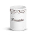 Bautista Exclusive Name Art Piece Home Office Work Coffee Mug Mexican Spanish Pride Gift Cup One-Of-A-Kind Calligraphy White Glossy Mug | B14 Mexicada