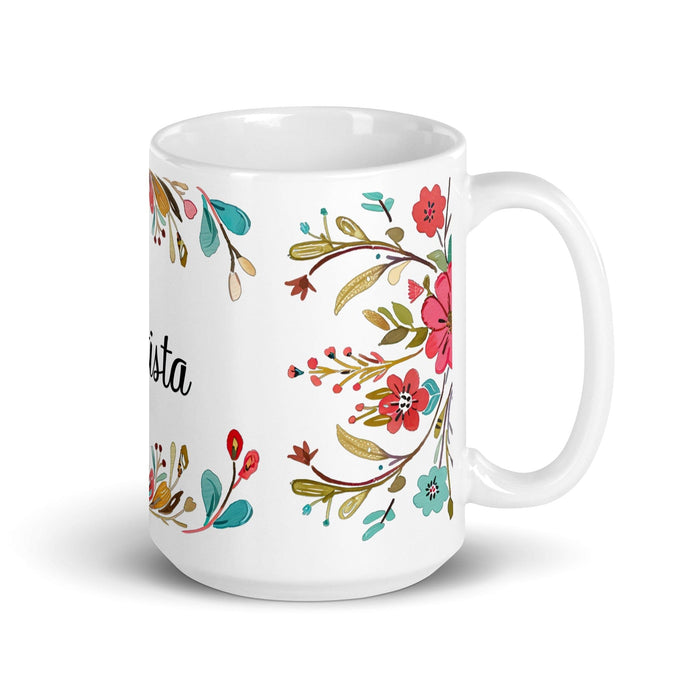 Bautista Exclusive Name Art Piece Home Office Work Coffee Mug Mexican Spanish Pride Gift Cup One-Of-A-Kind Calligraphy White Glossy Mug | B18 Mexicada 15 oz