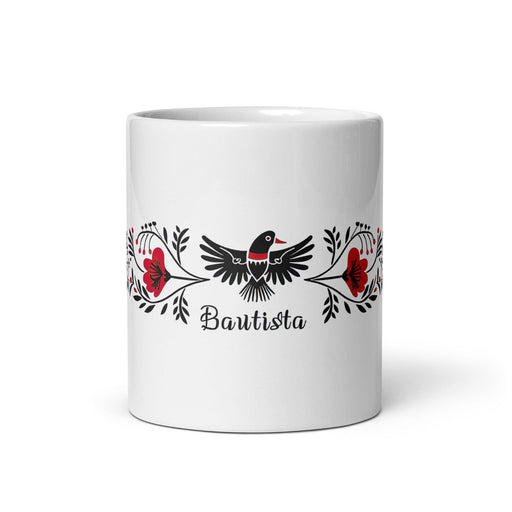 Bautista Exclusive Name Art Piece Home Office Work Coffee Mug Mexican Spanish Pride Gift Cup One - Of - A - Kind Calligraphy White Glossy Mug | B19 - Mexicada