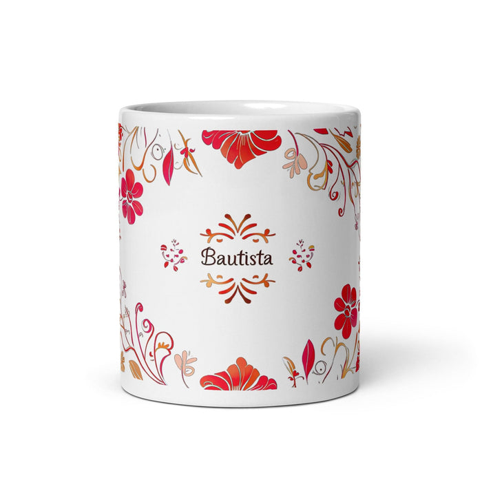 Bautista Exclusive Name Art Piece Home Office Work Coffee Mug Mexican Spanish Pride Gift Cup One-Of-A-Kind Calligraphy White Glossy Mug | B20 Mexicada