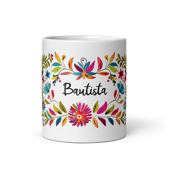 Bautista Exclusive Name Art Piece Home Office Work Coffee Mug Mexican Spanish Pride Gift Cup One-Of-A-Kind Calligraphy White Glossy Mug | B21 Mexicada