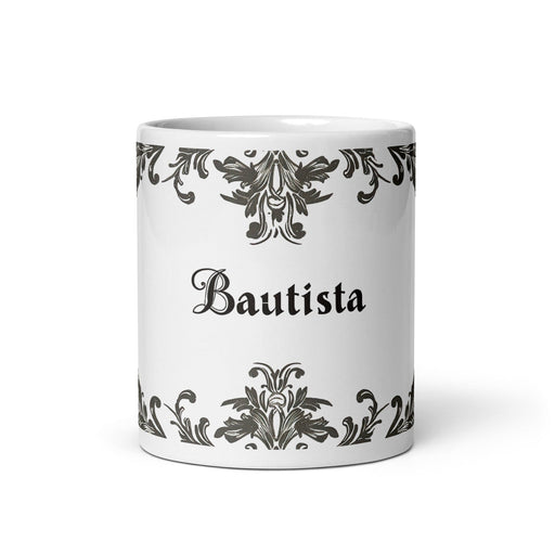 Bautista Exclusive Name Art Piece Home Office Work Coffee Mug Mexican Spanish Pride Gift Cup One-Of-A-Kind Calligraphy White Glossy Mug | B24 Mexicada