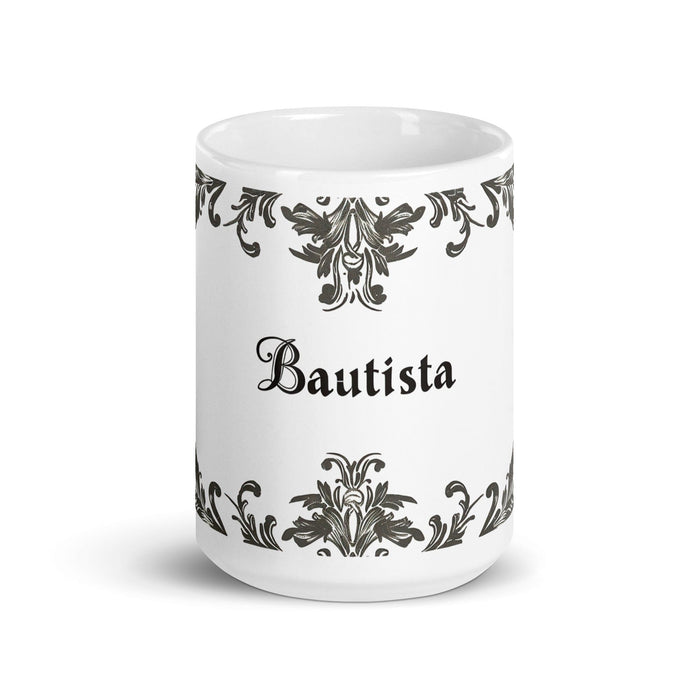 Bautista Exclusive Name Art Piece Home Office Work Coffee Mug Mexican Spanish Pride Gift Cup One-Of-A-Kind Calligraphy White Glossy Mug | B24 Mexicada