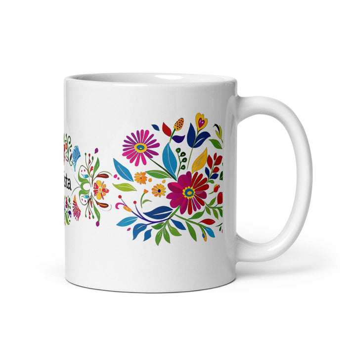 Bautista Exclusive Name Art Piece Home Office Work Coffee Mug Mexican Spanish Pride Gift Cup One-Of-A-Kind Calligraphy White Glossy Mug | B25 Mexicada 11 oz