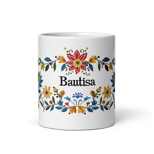 Bautista Exclusive Name Art Piece Home Office Work Coffee Mug Mexican Spanish Pride Gift Cup One-Of-A-Kind Calligraphy White Glossy Mug | B7 Mexicada