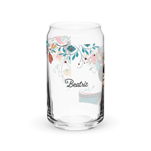 Beatriz Exclusive Name Art Piece Can - Shaped Glass Home Office Work Mexican Spanish Pride Gift Cup One - Of - A - Kind Calligraphy Glass | B1 - Mexicada