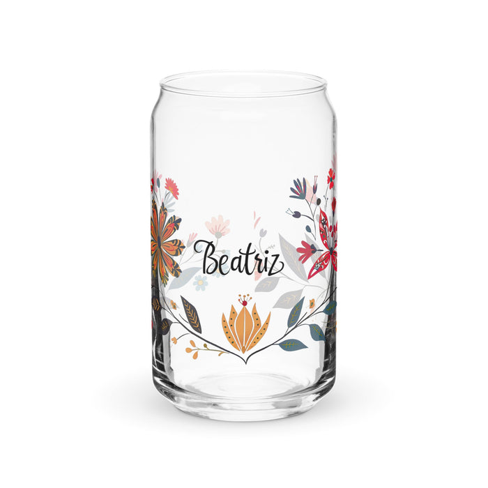 Beatriz Exclusive Name Art Piece Can - Shaped Glass Home Office Work Mexican Spanish Pride Gift Cup One - Of - A - Kind Calligraphy Glass | B18 - Mexicada